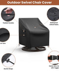 Heavy Duty Outdoor Patio Chair Covers 2 Pack For Swivel Lounge And Rocking Chairs Waterproof Black Fits 30W X 34D X 38.5H All Weather Protective Sleeve For Patio Furniture