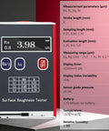 Portable Surface Roughness Tester With 0.01 μm Accuracy, Compact Profilometer For Ra/Rq 0.05 To 15.0 μm And Rz/Rt 0.1 To 50.0 μm, Rechargeable With Standard Calibration Block, On-The-Go Precision Gauge For Metals, Plastics, Ceramics, shown front view
