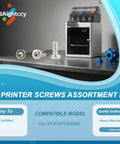Beefed Up All In One 3D Printer Screws Kit For X1 X1C X1E P1P P1S AMS with screws and printer on table