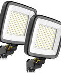 2 Pack 150W LED Parking Lot Light With Dusk To Dawn 21000 Lumens IP66 Waterproof Outdoor Flood Light for yard view