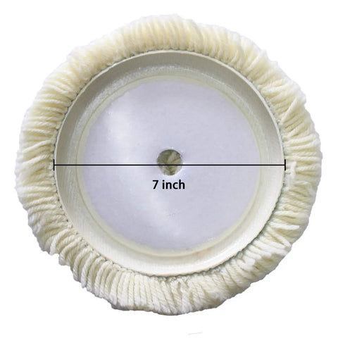 7 Inch Wool Buffing Pad Kit 2 Pack Pro Grade Dope Finish Natural Polishing Wool Pads For Rotary And Random Orbit Sander Polisher