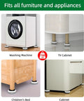 Image of Heavy Duty Furniture Movers With Wheels Supports Up To 750 Lbs under various furniture pieces including a washing machine and cabinet.