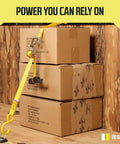 Heavy Duty Flush Mount D Rings 10 Pack Slick Flat Fit Rock Solid Galvanized Steel Trailer Cargo Tie Downs securing cardboard boxes.