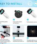 Installation steps for Six Pack Solar Pool Lights For Framed Above Ground Pools Waterproof Outdoor Garden Night Lights Easy Install Warm White Glow For Pool Deck Fence And Yard Decor Gray.
