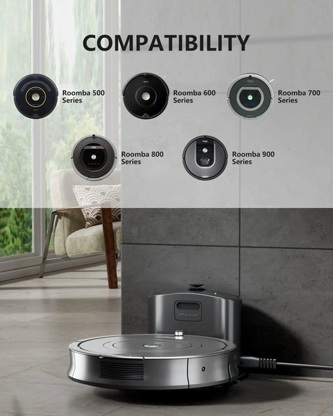 Roomba Charging Base Docking Station For 500 600 700 800 900 Series And More Works With E5 E6 I1 I3 I4 I6 I7 I8 And 960 650 690 670 Models in a room setting