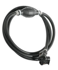 Universal Five Sixteenth Inch ID Boat Fuel Line Kit with primer bulb and steel clamps, coiled black rubber hose.