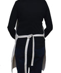 Back view of person wearing Funny I'll Be In My Office Apron For Cooking Or Gardening, adjustable neck, cream polyester, 33x25 in.
