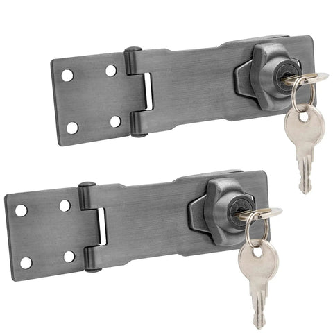 Heavy Duty 4 Inch Keyed Hasp Locks Lock It Down Tight, Built Like A Tank With Solid Zinc Alloy, Sleek Black Coating And Matching Keys For Sheds Barns Or Driveways Today