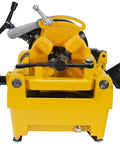Heavy Duty Workhorse Power Pipe Threader Machine With Self Oiling Die Head, yellow design, compact size for plumbing use.