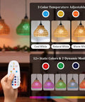 Rechargeable Cordless Outdoor Chandelier 2 Pack Colorful Hanging Pendant Lights With Remote No Wiring For Yard Gazebo Super Slick Night Vibes Easy Install Lowkey Awesome Setup with color options.