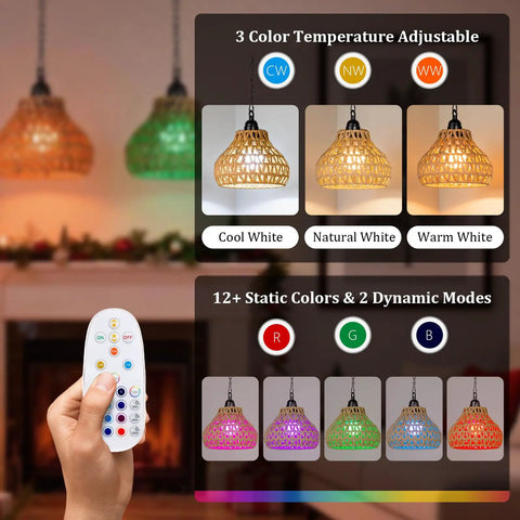 Rechargeable Cordless Outdoor Chandelier 2 Pack Colorful Hanging Pendant Lights With Remote No Wiring For Yard Gazebo Super Slick Night Vibes Easy Install Lowkey Awesome Setup with color options.