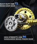 Heavy-duty HRB brass main gear and manganese brass pinion gear for Rekon Spinning Fishing Reel Combo With 7 Foot Heavy Action Rod
