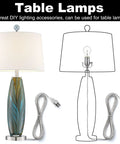 DIY Lamp Wiring Kit With 3 Way Socket, 12 Ft Cord, Hardware Pack And Table Lamp Repair Parts shown with table lamp illustration
