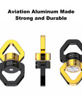 Heavy Duty Swing Swivel Spinner With Smooth 360 Degree Spin For Tree Seats Hammocks And Tires Tough As Nails Aluminum Build In Sleek Black Gold Finish