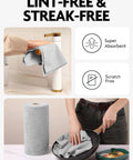 Fantasticlean microfiber cleaning cloth roll, pink and gray towels, 12x12 inches, 150-pack, reusable and washable