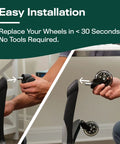 Easy installation of Original Office Chair Wheels Set Of Five For Smooth Quiet Casters Safe On Hardwood Floors And Carpet Universal Fit