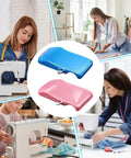 Seam Guide With Magnetic Alignment For Sewing Machines, Easy Clamp Tool For Precise Stitching in pink and blue
