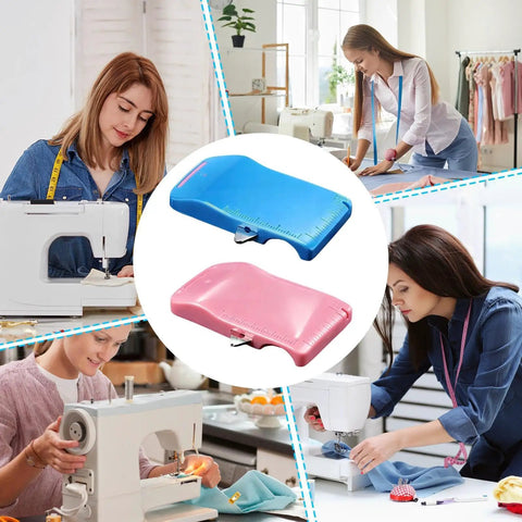 Seam Guide With Magnetic Alignment For Sewing Machines, Easy Clamp Tool For Precise Stitching in pink and blue