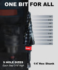 Beefy Pro Grade Step Drill Bit For Metal With M35 Cobalt Coating And Spiral Flute Unibit One Quarter Inch To Three Quarter Inch AlTiN Wear Resistant One Quarter Inch Hex Shank Cuts Stainless Steel Aluminum And Plastic EZARC