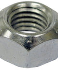 Professional Grade All Metal Top Lock Nut 3/8-24 Fine Thread Zinc Coated with crimped crown design for strong grip.
