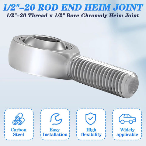 Beefy Heim Joint Rod End Bearing Kit For Panhard Suspension Right Hand Thread Half Inch By Twenty 2 Pack, carbon steel