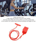 Woman using treadmill with Must Have Magnetic Treadmill Safety Key With Double Insert Design Easy Fit Emergency Stop Key.