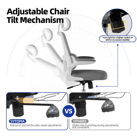 Beefy Heavy Duty Office Chair Tilt Control Mechanism Replacement for Executive and Gaming Chairs, adjustable tilt mechanism, black.