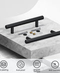 12 Inch Push Pull Sliding Barn Door Handle Double Sided Black Finish Carbon Steel Construction shown with installation hardware.