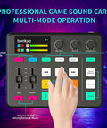 G1 Gaming Audio Mixer And USB Interface With XLR Microphone, Bluetooth 5.0, RGB Effects, 48V Phantom Power, Voice Changer front view