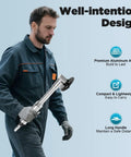 Badass 1/4 Inch Air Pneumatic Angle Die Grinder, lightweight aluminum tool held by mechanic in work attire.