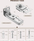 Diagram of Bi-Fold Door Hardware Repair Kit 4 Pack For 7/8 To 1 Inch Track Includes Top And Bottom Pivots Brackets Guide Wheels And Mounting Fasteners DIY Friendly Replacement Parts Set For Folding Pocket Doors Barn Style Bi-Fold Closets showing dimensions and components