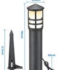 Lit 12 Pack Low Voltage Landscape Pathway Lights 3W LED 3000K Warm White 12 To 24V CRI 90 Plus Aluminum Bollard Style Outdoor