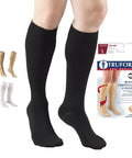 Top Shelf 30-40 Mmhg Graduated Compression Stockings Knee High Closed Toe Unisex Medical Support Hose Big Time Leg Circulation Relief In Durable Black. Pair shown with package and other colors.