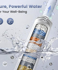 High Pressure Handheld Shower Head With Eight Modes Built In Filtered Water Softener Anti Clog Nozzles showing filter layers