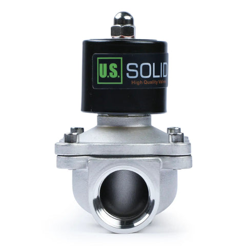 Front view of 1 Inch 24V AC Stainless Steel Electric Solenoid Valve Normally Closed For Air Water Fuel With Viton Seals