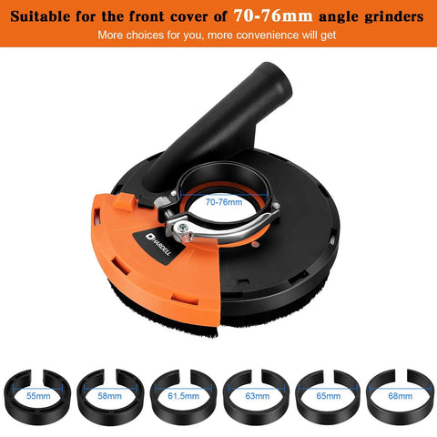7 Inch Dust Shroud For Angle Grinder Heavy Duty Surface Grinding Dust Capture Fits 70 To 76mm Front Covers On Most 7 Inch Grinders
