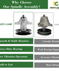 Comparison of Heavy Duty 3 Pack Spindle Assembly With Pulley For 50 And 54 Inch Deck Riding Mowers And Zero Turn Tractors