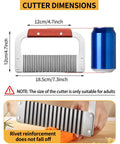 Heavy Duty Crinkle Cutter For Potatoes And Veggies Stainless Steel With Wooden Handle Rust Resistant wavy knife dimensions and soda can