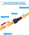 Flush Hose Fitting Kit For PWC WaveRunner And Jet Boat With Brass Hose EPDM Rubber Ball Valve components labeled