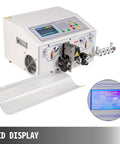 Uhrlghs Automatic Wire Stripping Machine Heavy Duty Aluminum Alloy Peeling Cutter For Cable 0.1 To 8mm SWT508 E SD showing LCD display and controls.
