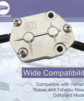 Go-To Fuel Pump Replacement For Yamaha Suzuki And Tohatsu Outboard Motors showing compatibility text