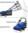 Electric walk-behind 16 Inch Dethatcher And Scarifier For Lawn with foldable handle and adjustable grip, 15 Amp copper motor.