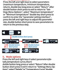Diagram of temperature and mode settings for On The Go SMD Soldering Preheater Plate 65W With OLED Display.
