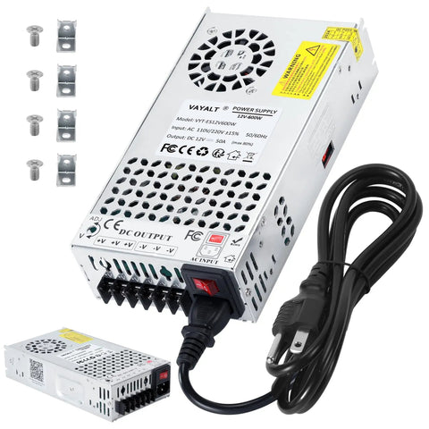 12V 50A 600W Switching Power Supply Heavy Duty Workhorse Universal AC To DC Converter 110V 220V Input Regulated Output