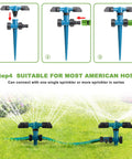 No Fuss Automatic Lawn Sprinkler System With 3 Adjustable Swivel Arms And 12 Nozzles 360 Degree Rotating Coverage setup instructions