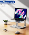 Aluminum Laptop Stand With 6 Inch Elevation, Ergonomic Detachable Notebook Riser, for 10 to 15.6 Inch Laptops, Slim Silver