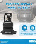 Retrue rear air bag suspension kit for Toyota Tacoma Prerunner 2WD; two black airbags with mounting bracket.