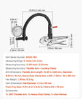 Dial Test Indicator With 360 Degree Flexible Arm And Locking Pliers, 0.001 Inch Accuracy, 0 To 1 Inch Travel, dimensions shown