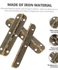 Front view of three antique-brass heavy-duty steel piano hinges for furniture, 20-piece set.