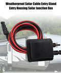Weatherproof Solar Cable Entry Gland and Junction Box For RVs Boats And Vehicles Through Roof Pass Through With 10 Ft 10 AWG Solar Extension Cable And Easy Glue Or Screw Install No Fuss